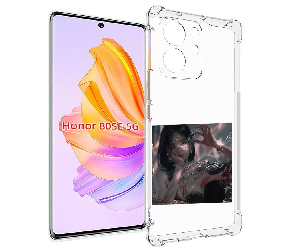 

Чехол MyPads девушка-с-алмазом для Honor 80 SE, Прозрачный, Tocco