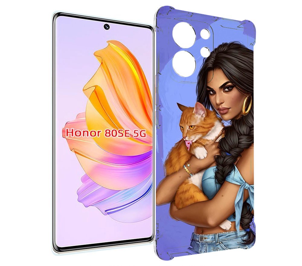 

Чехол MyPads девушка-красивая-с-синим-фоном женский для Honor 80 SE, Прозрачный, Tocco