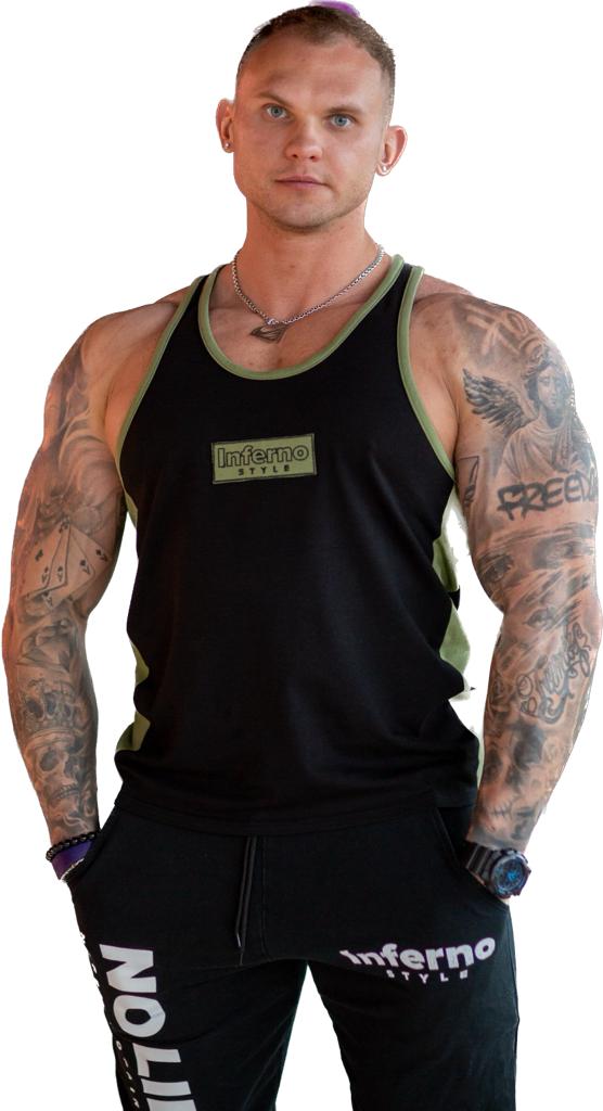 

Майка мужская INFERNO style М-011 черная 3XL, Черный, М-011