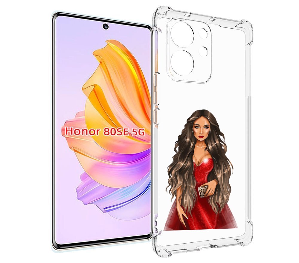 

Чехол MyPads девушка-в-вечернем-платье женский для Honor 80 SE, Прозрачный, Tocco