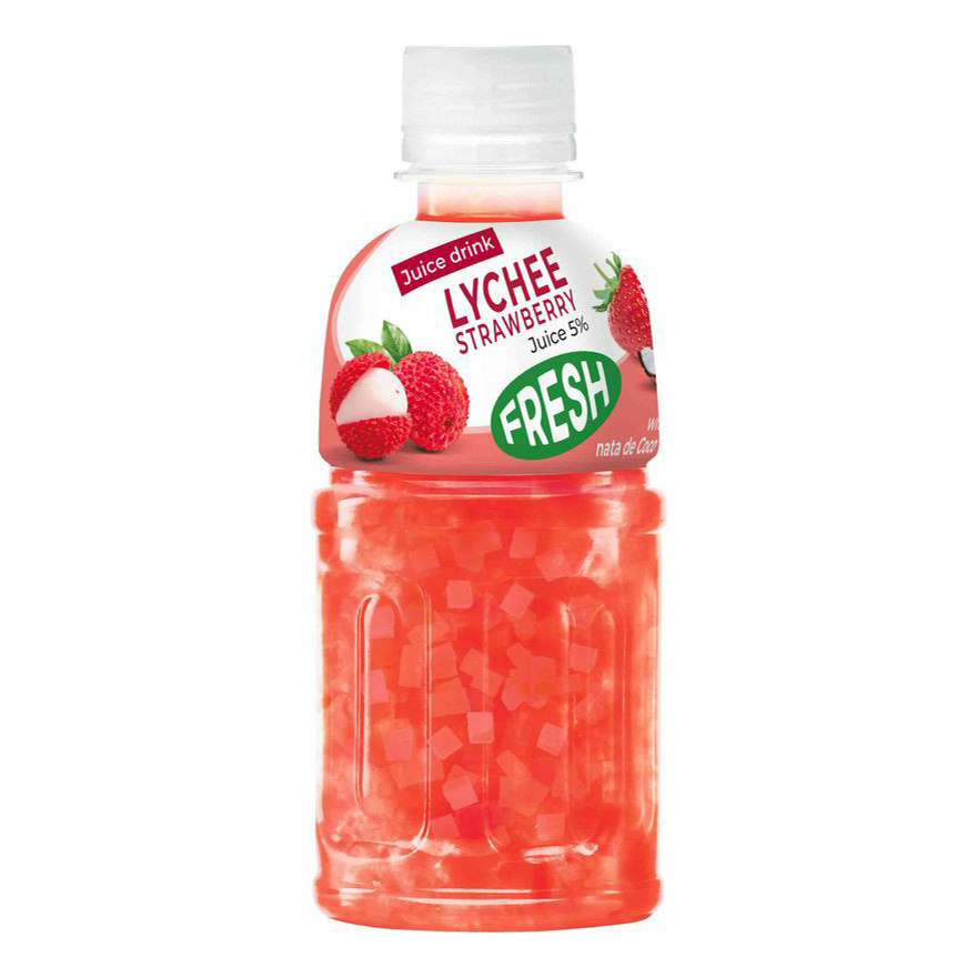 Напиток сокосодержащий Fresh Lychee Strawberry Juice с кусочками кокосового желе 0,32 л