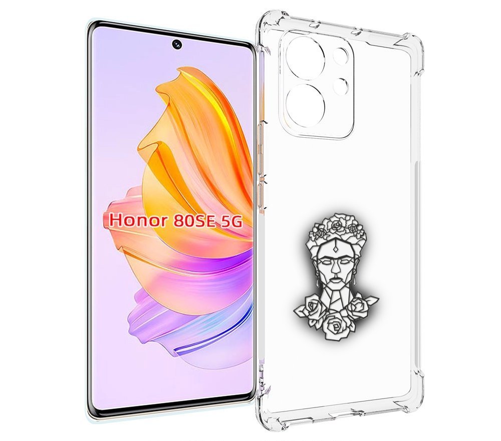 

Чехол MyPads девушка с цветами с гранями женский для Honor 80 SE, Прозрачный, Tocco