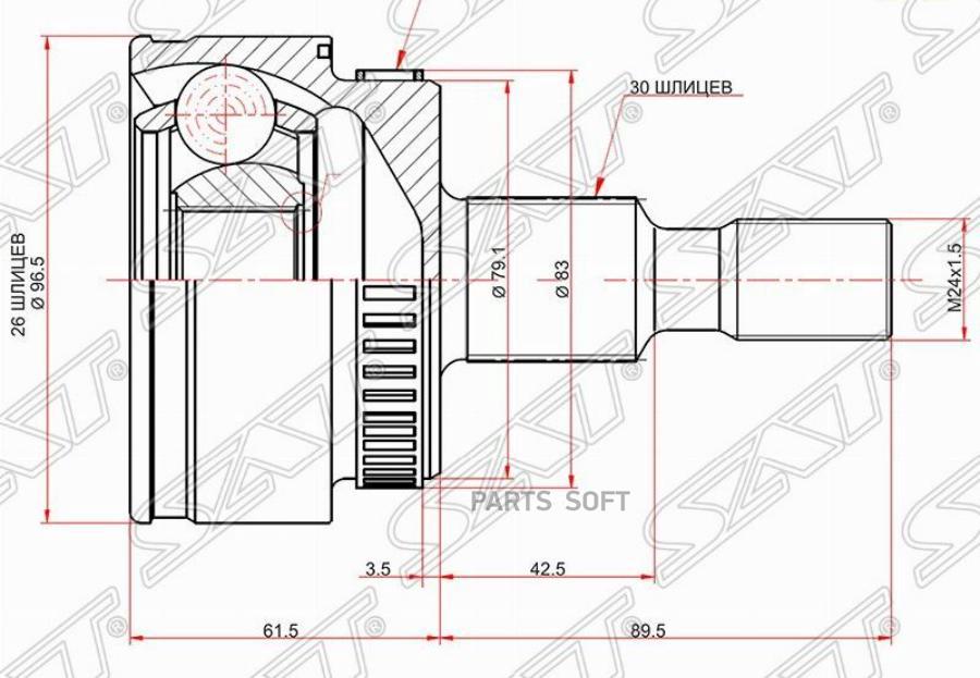 

SAT Шрус наружный MERCEDES BENZ ML163 98-05