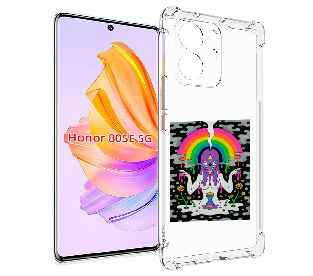 

Чехол MyPads девушка с радугой абстракция женский для Honor 80 SE, Прозрачный, Tocco