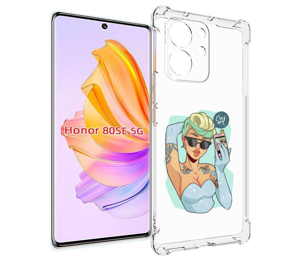

Чехол MyPads девушка с короткой стрижкой женский для Honor 80 SE, Прозрачный, Tocco