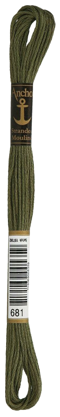 

Нитки мулине Anchor Stranded Cotton 4635000-00681 8 м зеленый