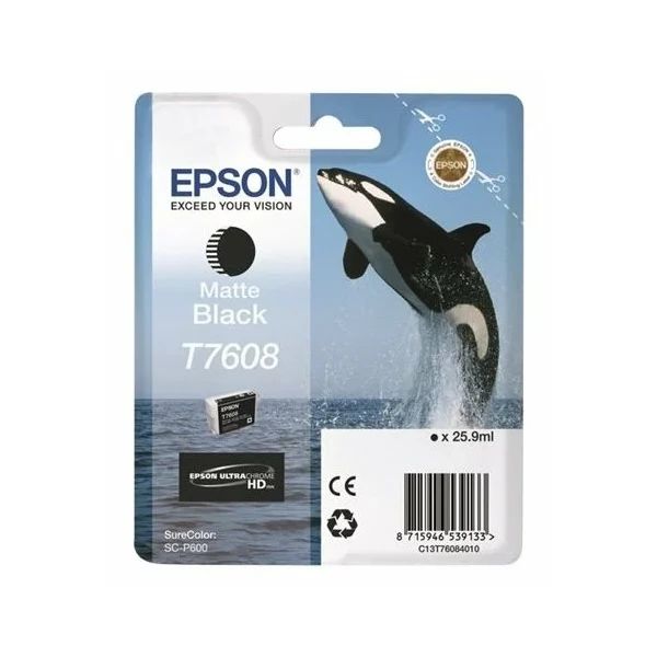 

Картридж для струйного принтера Epson T7608 (C13T76084010) черный матовый, оригинальный, T7608