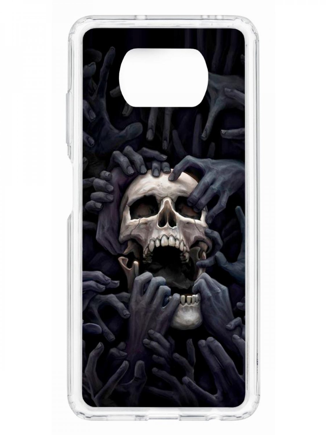 

Чехол на Xiaomi Poco X3/X3 Pro Kruche Print Skull Hands,противоударный бампер с принтом, Прозрачный;черный;серый;бежевый, Ксиоми Поко икс3, икс 3 про
