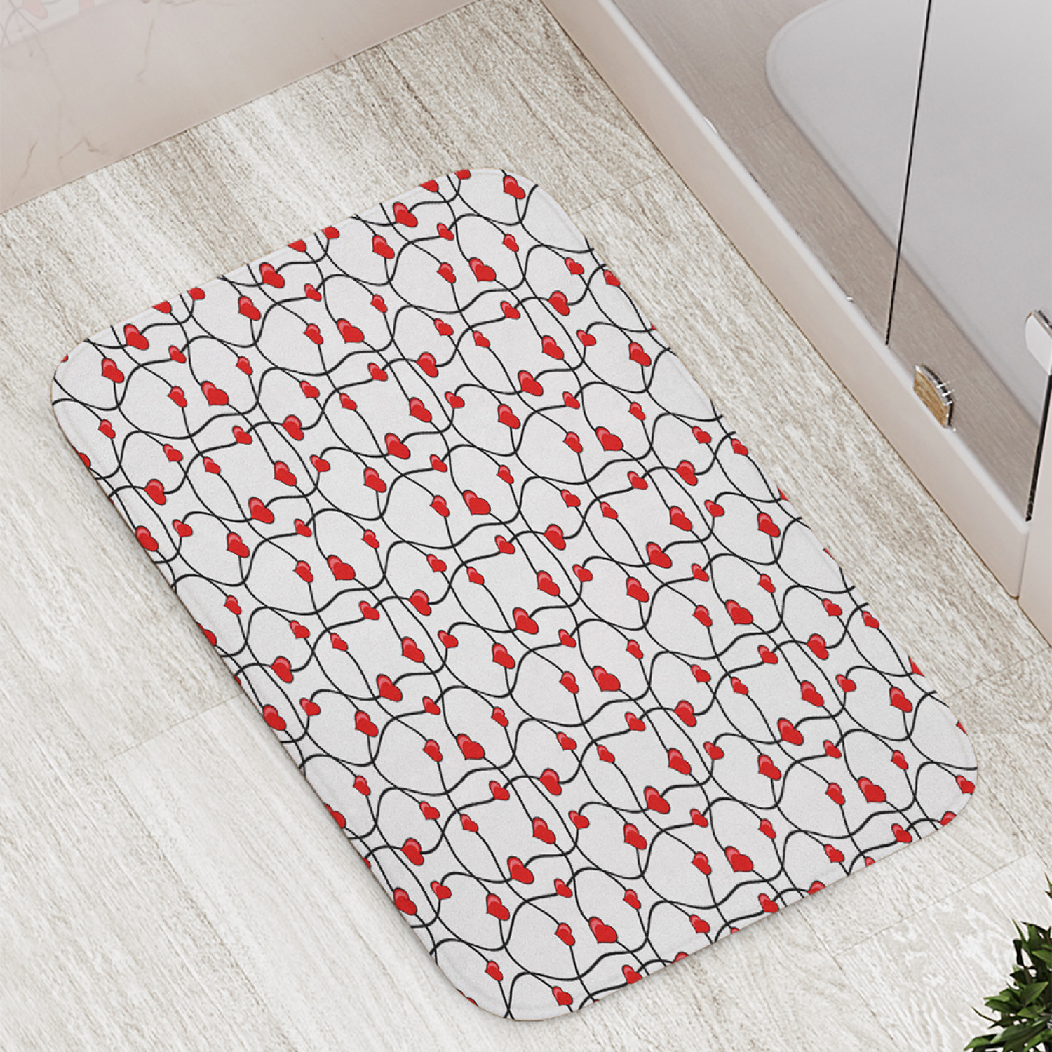 

Коврик противоскользящий JoyArty "Связанные сердца" для ванной, сауны, бассейна, 77х52 см, Связанные сердца