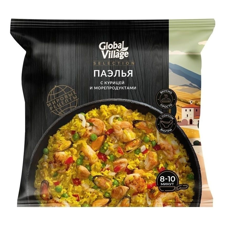 

Паэлья Global Village Selection с курицей и морепродуктами 400 г