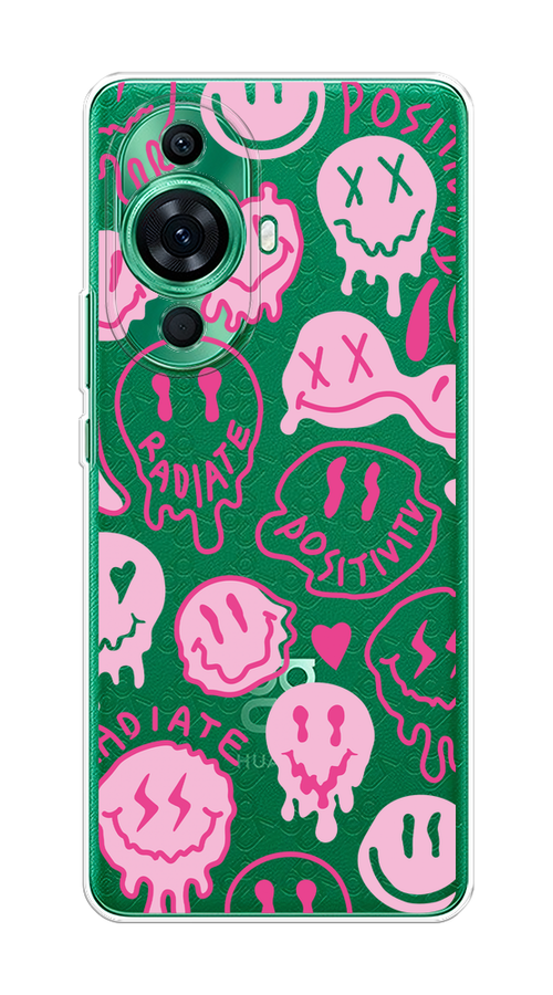 

Чехол на Huawei Nova 11 Pro "Галлюциногенные смайлики", Прозрачный;розовый, 6121350-1