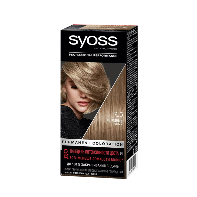 фото Стойкая краска для волос syoss syoss color т.7-5 холодный русый