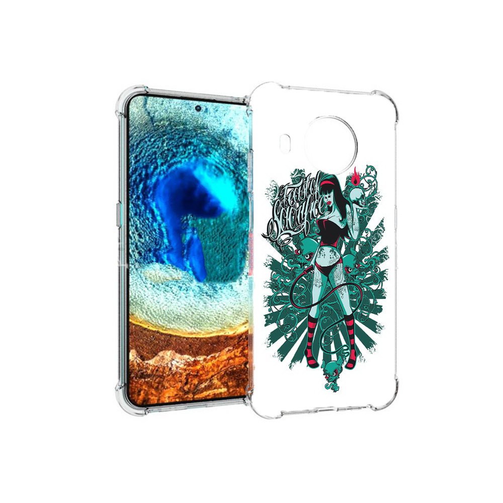 

Чехол MyPads Tocco для Nokia X20 нарисованная девушка в татуировках (PT159436.101.499), Прозрачный, Tocco