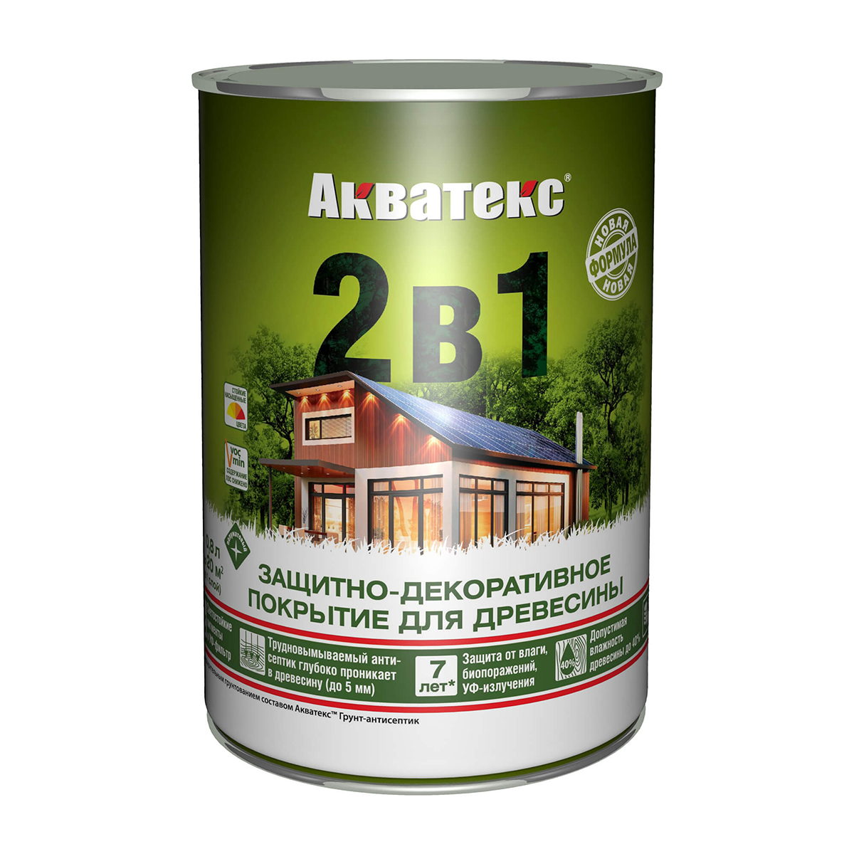 Защитно-декоративное покрытие для дерева Акватекс 2 в 1, полуматовое, 0,8 л, сосна шпатлевка для дерева eurotex акриловая 1 5 кг сосна