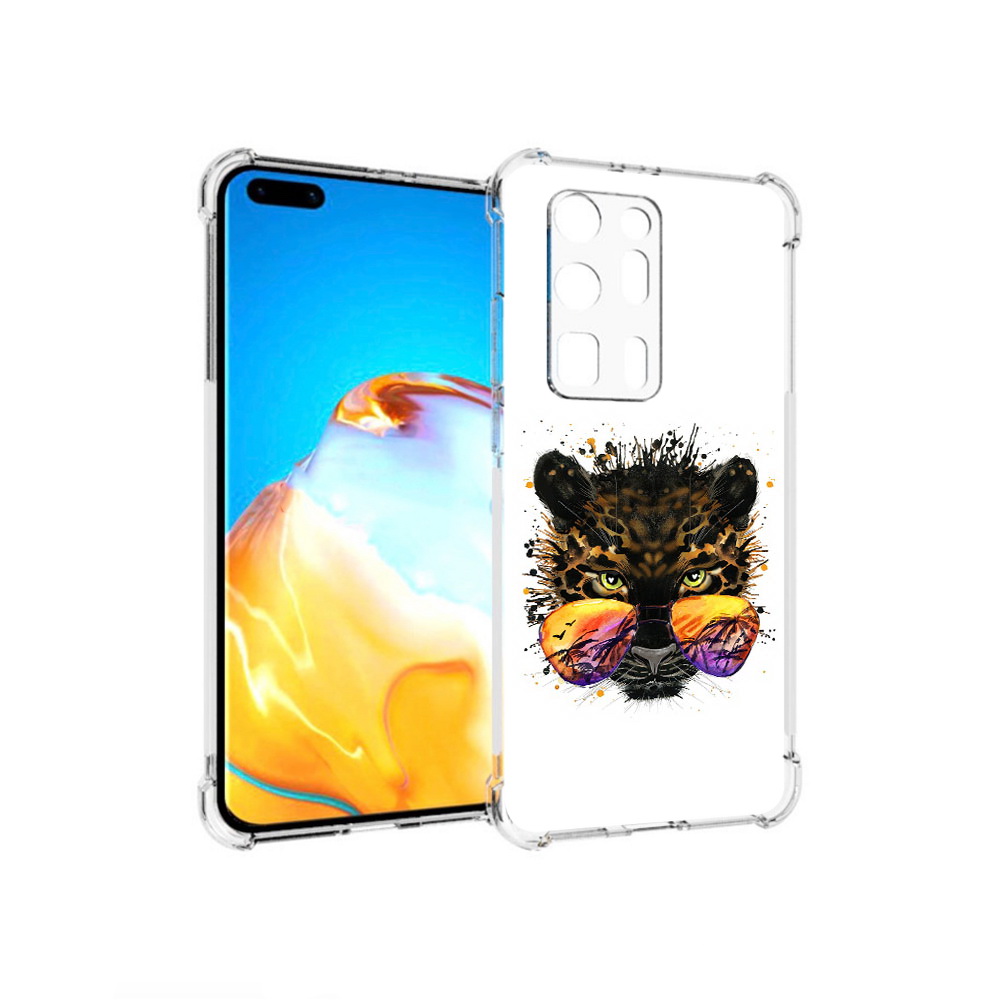 

Чехол MyPads Tocco для Huawei P40 Pro+ тропический леопард, Прозрачный, Tocco