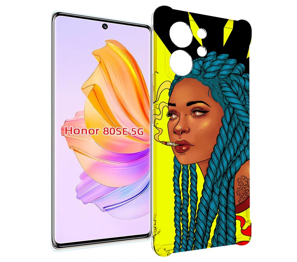 

Чехол MyPads девушка с запутанными волосами синий женский для Honor 80 SE, Прозрачный, Tocco