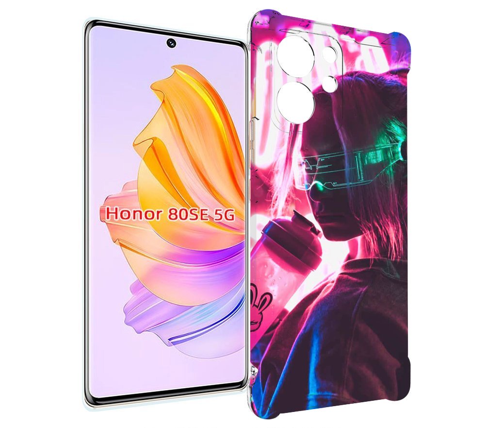 

Чехол MyPads девушка неоновый фон женский для Honor 80 SE, Прозрачный, Tocco