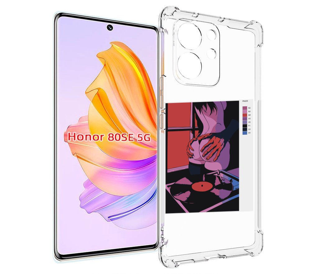 

Чехол MyPads девушка красивая сзади женский для Honor 80 SE, Прозрачный, Tocco