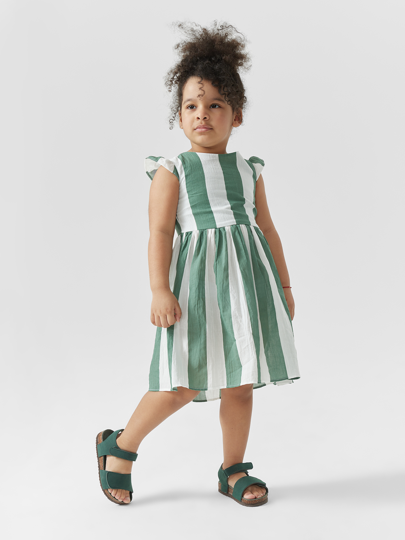Платье детское Happy Baby 88158, green-stripe, 98