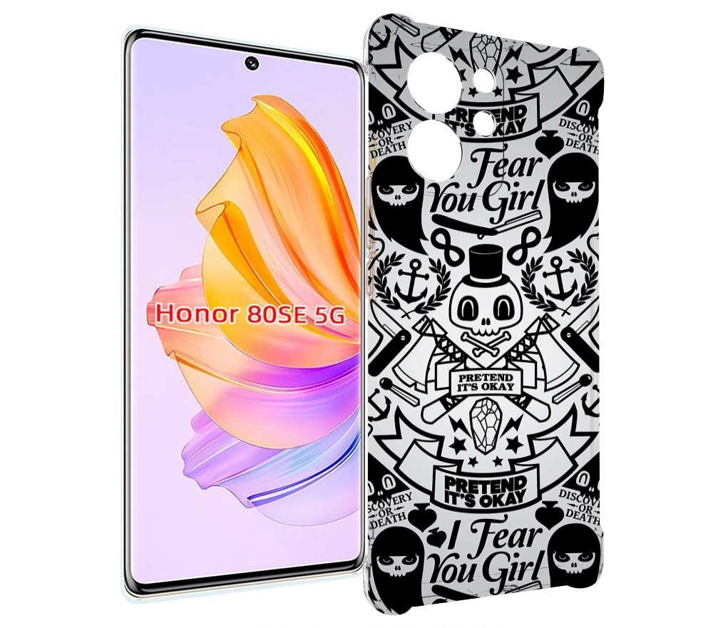 

Чехол MyPads готический-принт для Honor 80 SE, Прозрачный, Tocco
