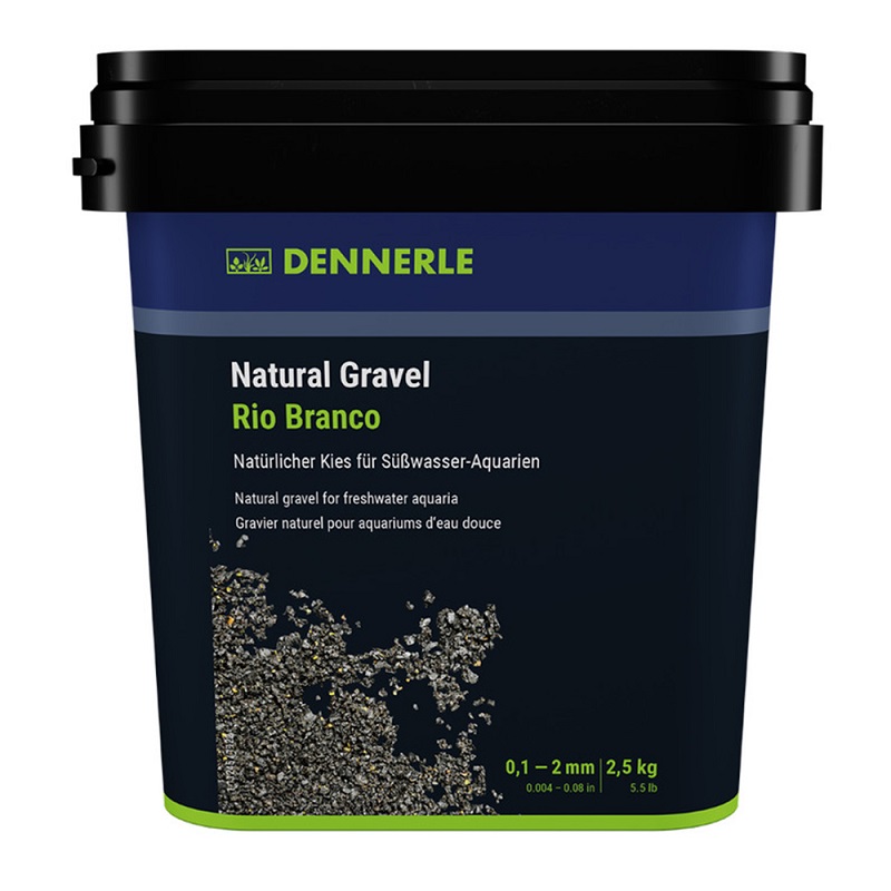 

Грунт для аквариума Dennerle Riu Branco природный, черный, 0,1-2 мм, 2,5 кг, Natural Gravel