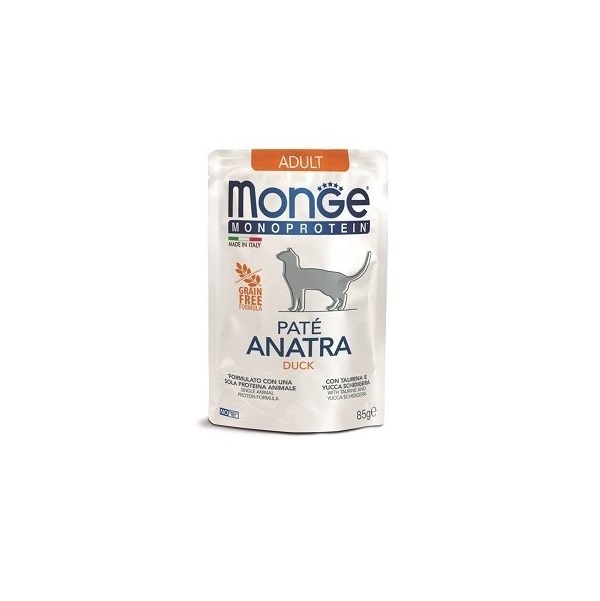 фото Влажный корм для кошек monge monoprotein, утка, 85г