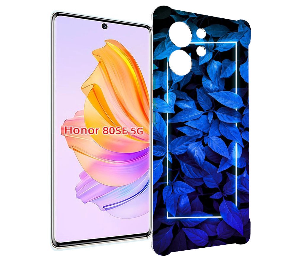 

Чехол MyPads голубые цветочки неон для Honor 80 SE, Прозрачный, Tocco