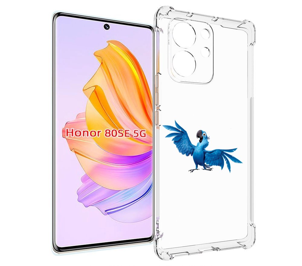 

Чехол MyPads голубой-попугайчик для Honor 80 SE, Прозрачный, Tocco