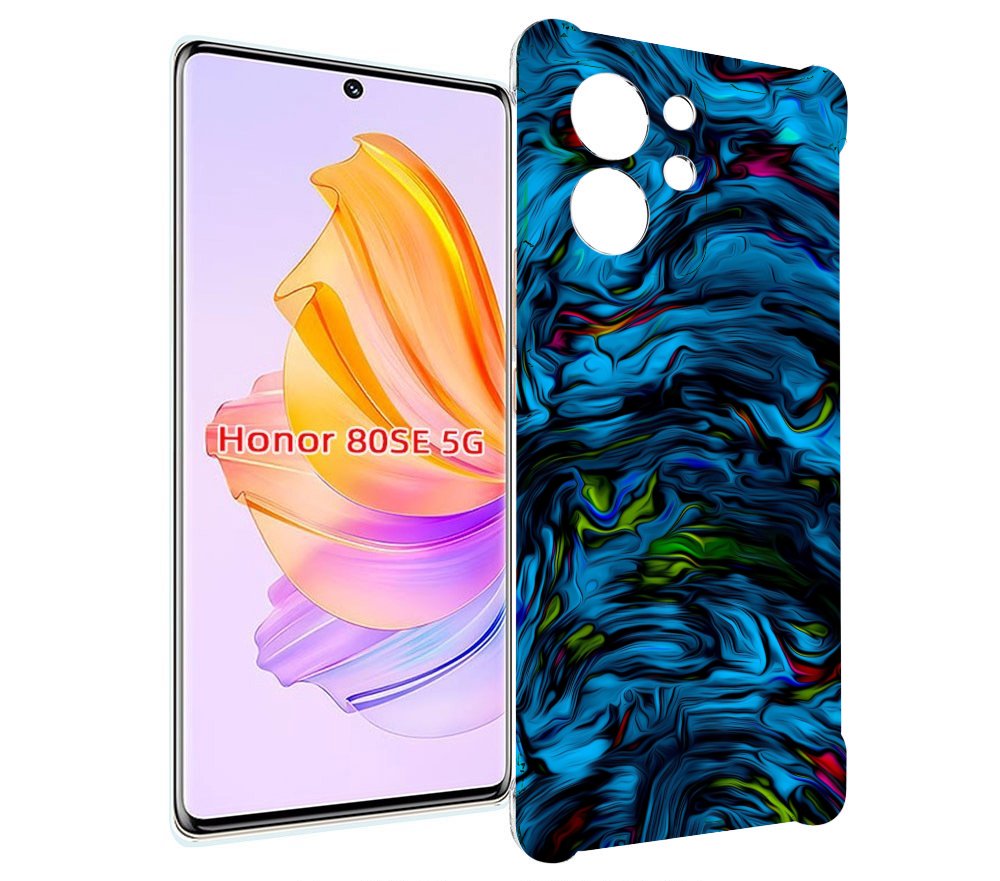 

Чехол MyPads голубая краска в темноте для Honor 80 SE, Прозрачный, Tocco