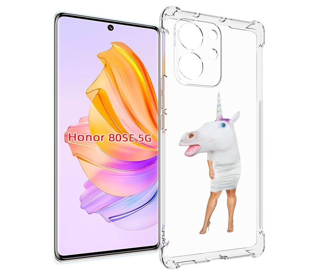 

Чехол MyPads голова-единорога для Honor 80 SE, Прозрачный, Tocco