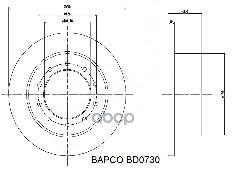 Диск Тормозной Задний Bd0730, BAPCO арт. BD0730