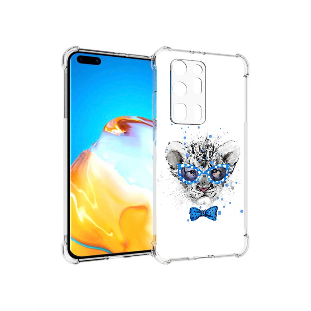 Чехол MyPads Tocco для Huawei P40 Pro+ тигренок с бабочкой