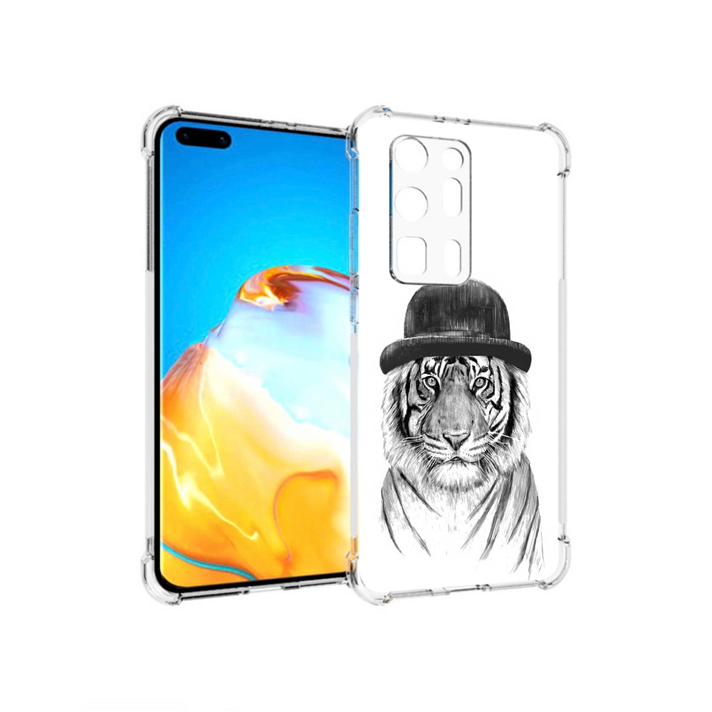 

Чехол MyPads Tocco для Huawei P40 Pro+ тигр британец, Прозрачный, Tocco