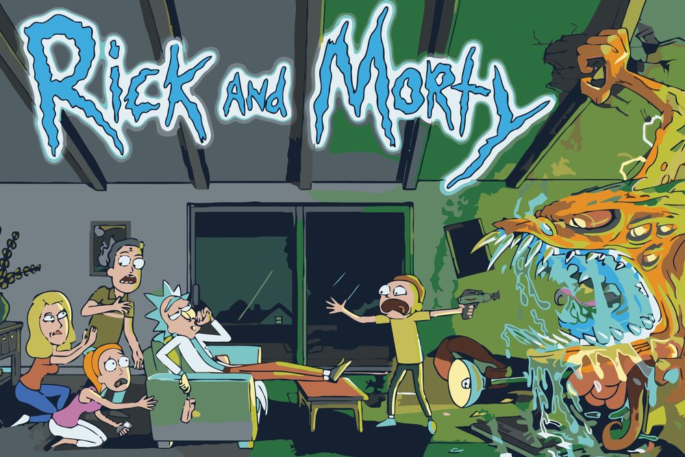 

Картина по номерам «Рик и Морти: Постер», rickmorty-014, Рик и Морти: Постер