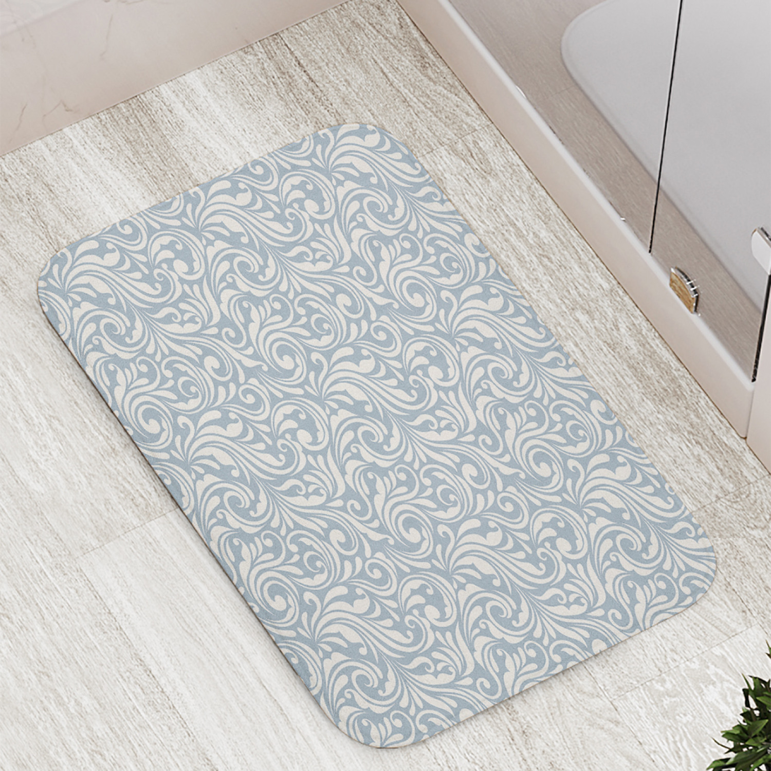 

Коврик противоскользящий JoyArty "Завитки моно" для ванной, сауны, бассейна, 77х52 см, Завитки моно