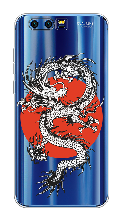 

Чехол на Honor 9 "Восходящий дракон", Белый;черный;красный, 62450-1