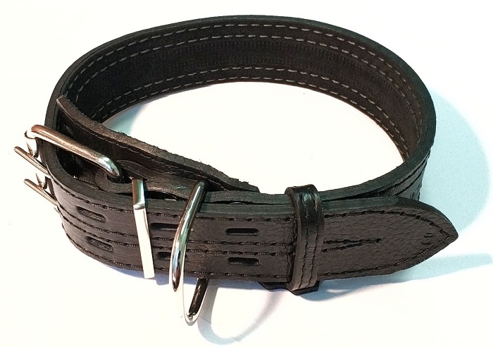 Ошейник ZooMaster кожаный, 45 мм х 70 см (59-70 см), 2-слойный