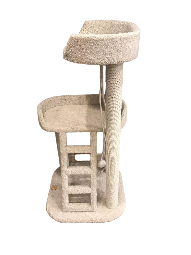 Комплекс для кошек Моя котя Кисельные берега игровой, белый, столбы хлопок, высота 185 см