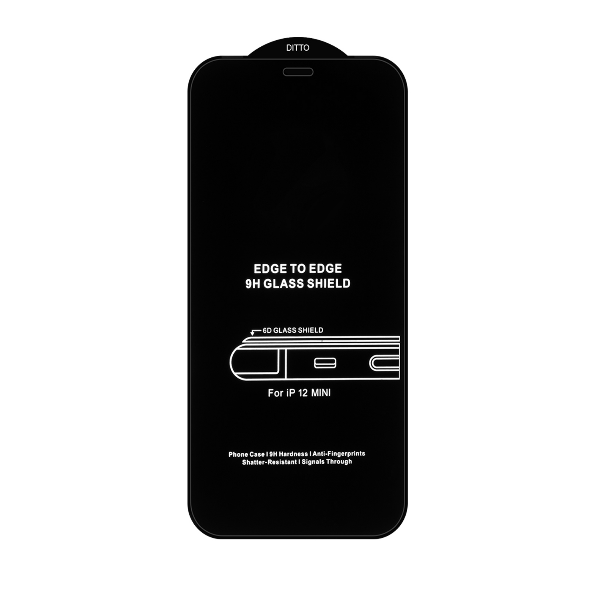 

Защитное стекло iphone 12 Mini Black 6D без упаковки, Защитное стекло iphone 12 Mini Black 6D