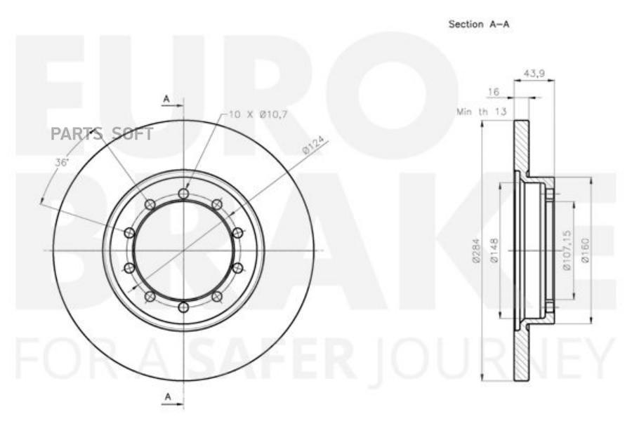 

Тормозной диск EUROBRAKE задний 5815312586
