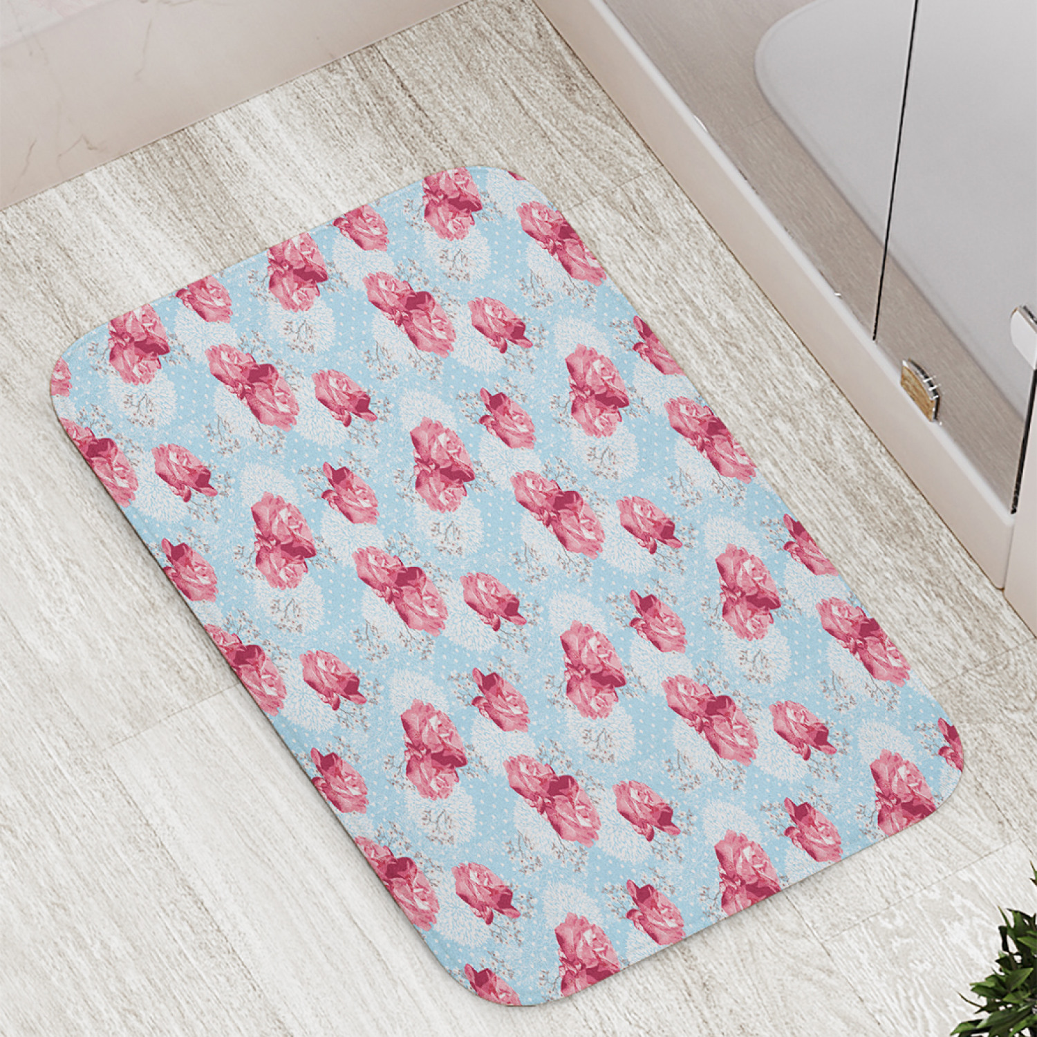 

Коврик противоскользящий JoyArty "Розы на светлом" для ванной, сауны, бассейна, 77х52 см, Розы на светлом