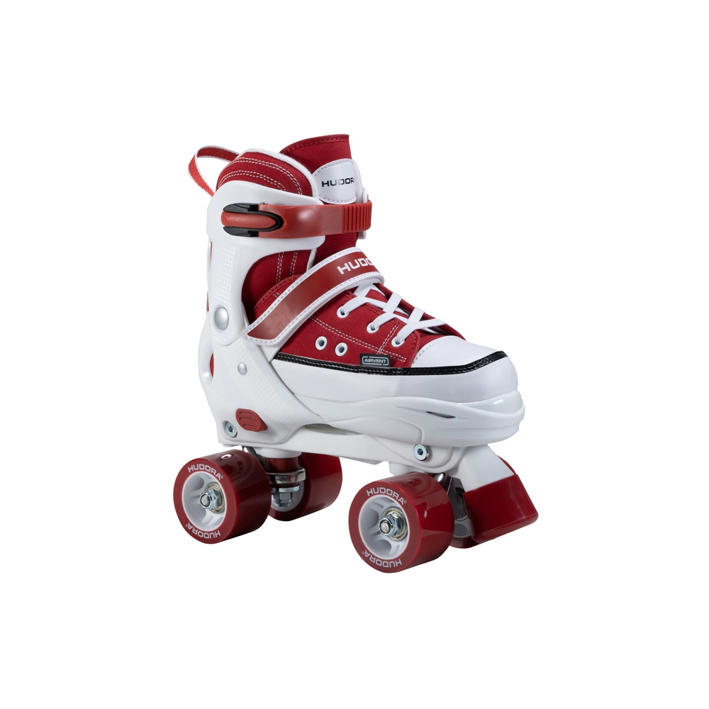 Раздвижные ролики-квады HUDORA Roller Skates, бордовые hudora коньки раздвижные allround comfort