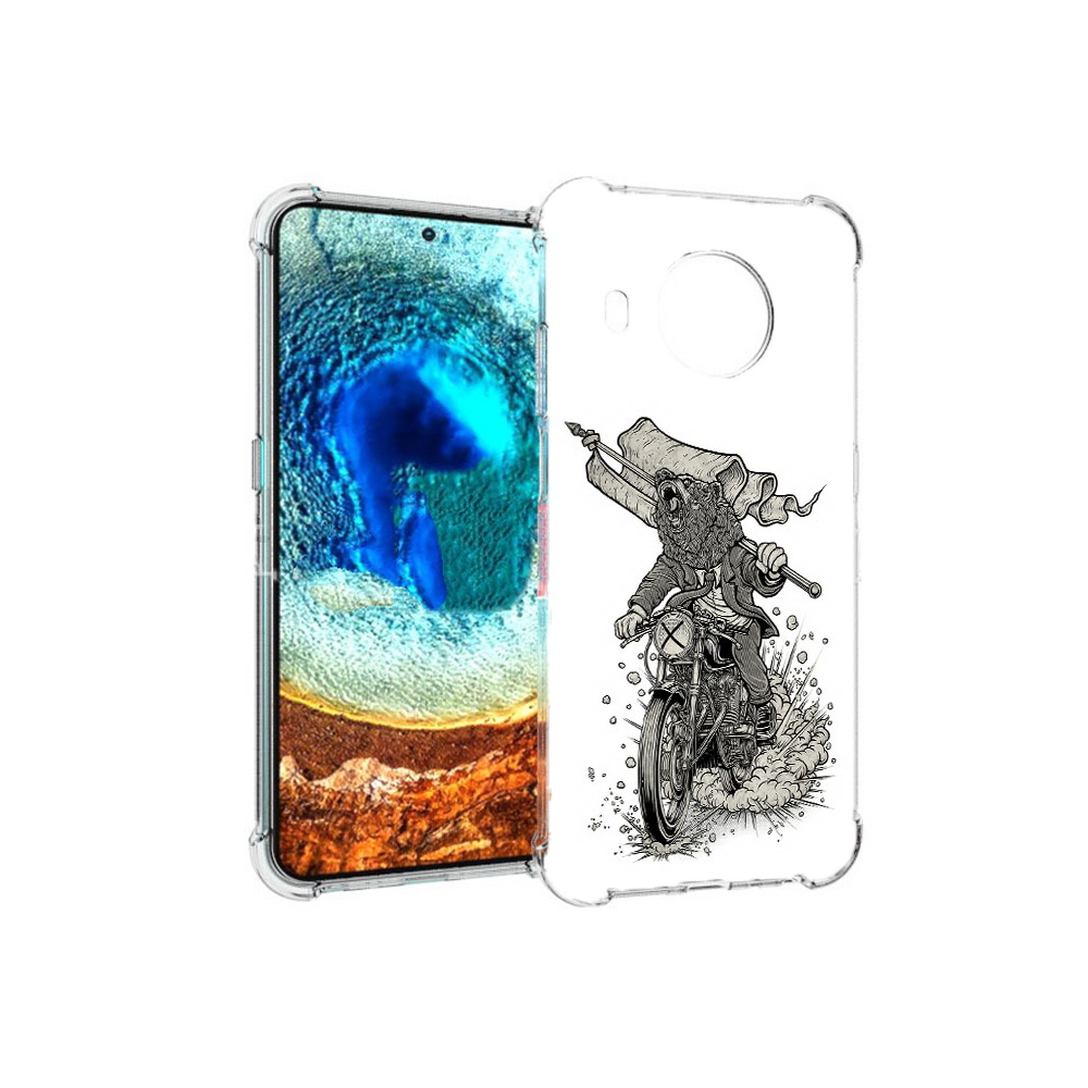 Чехол MyPads Tocco для Nokia X20 медведь на мотоцикле (PT159436.101.467)