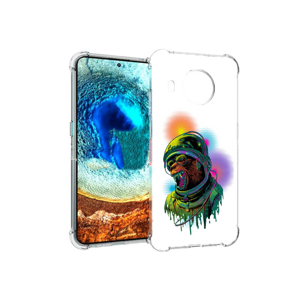 

Чехол MyPads Tocco для Nokia X20 медведь космонавт (PT159436.101.466), Прозрачный, Tocco