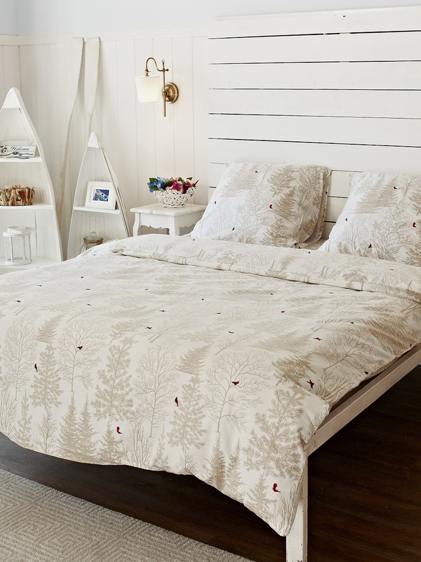 фото Комплект постельного белья фланель туманный лесдуэт семейный наволочки 70*70 tm textile
