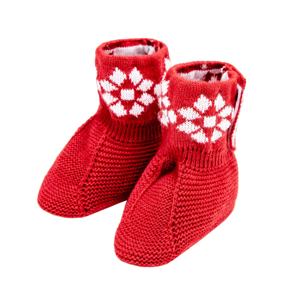 

Пинетки детские Amarobaby Pure Love Christmas AB-OD21-PLC24/07-68 красный р. 0-3 мес, Pure Love