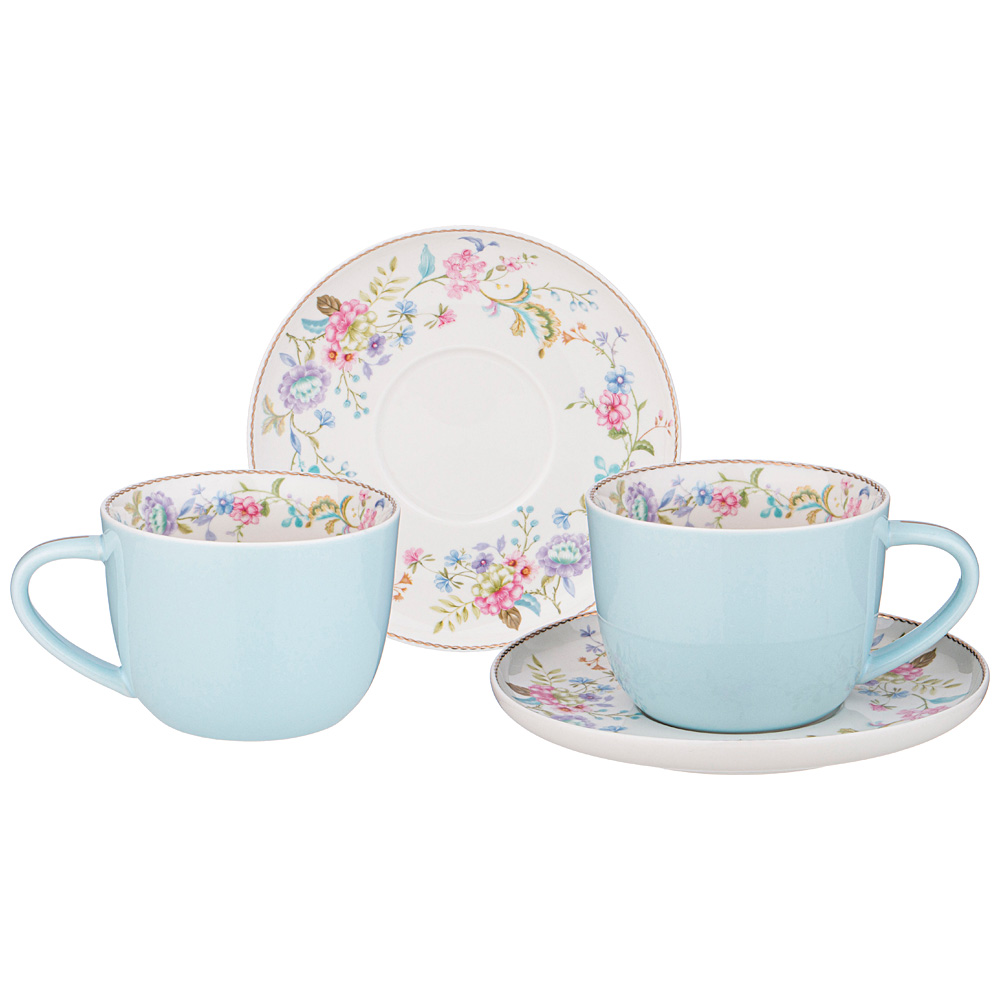

Чайный сервиз из 4 предметов на 2 персоны Lefard Blossom 250 мл, Голубой