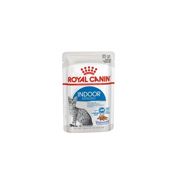 фото Влажный корм для кошек royal canin indoor, мясо, желе 85г