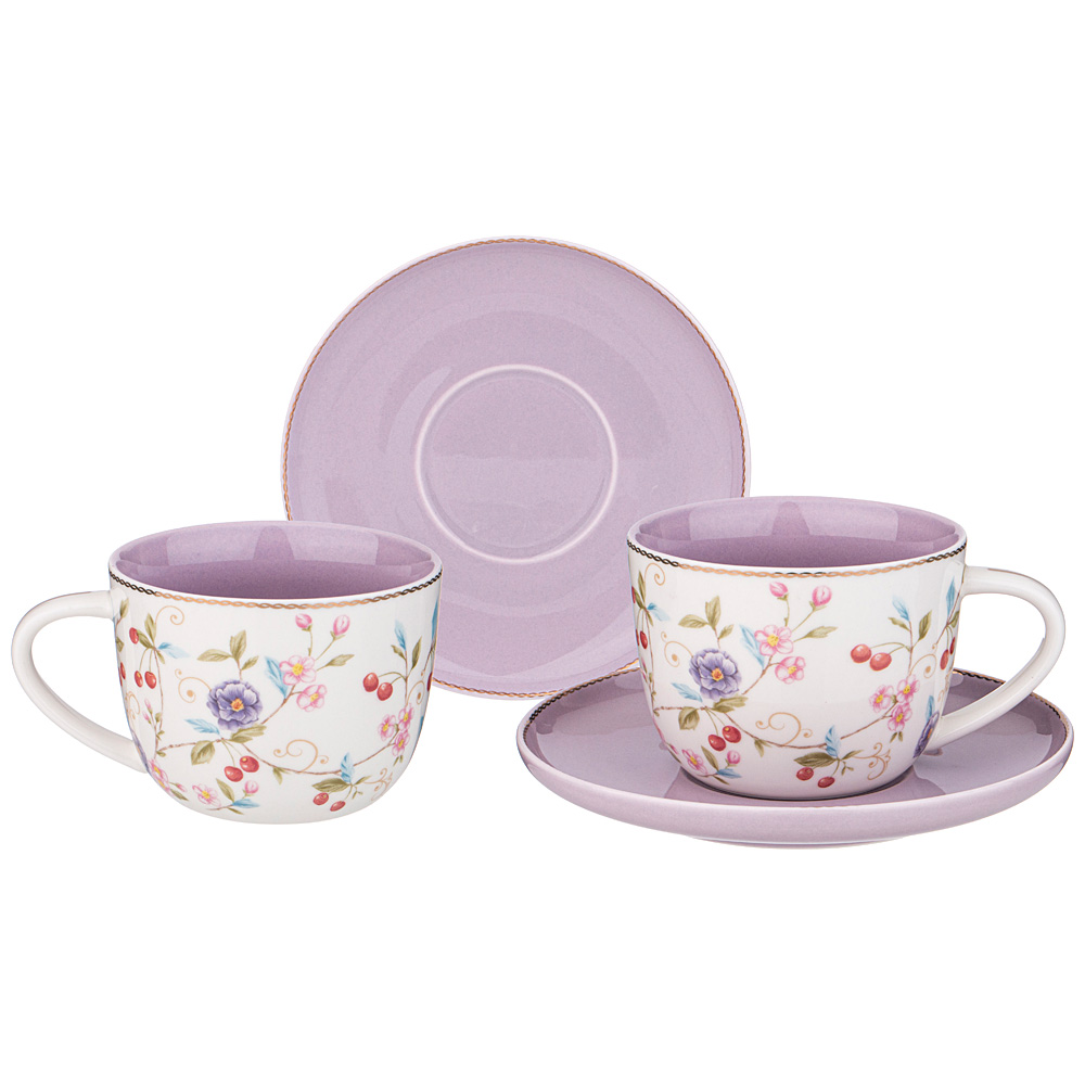 

Чайный сервиз из 4 предметов на 2 персоны Lefard Blossom 250 мл, Фиолетовый