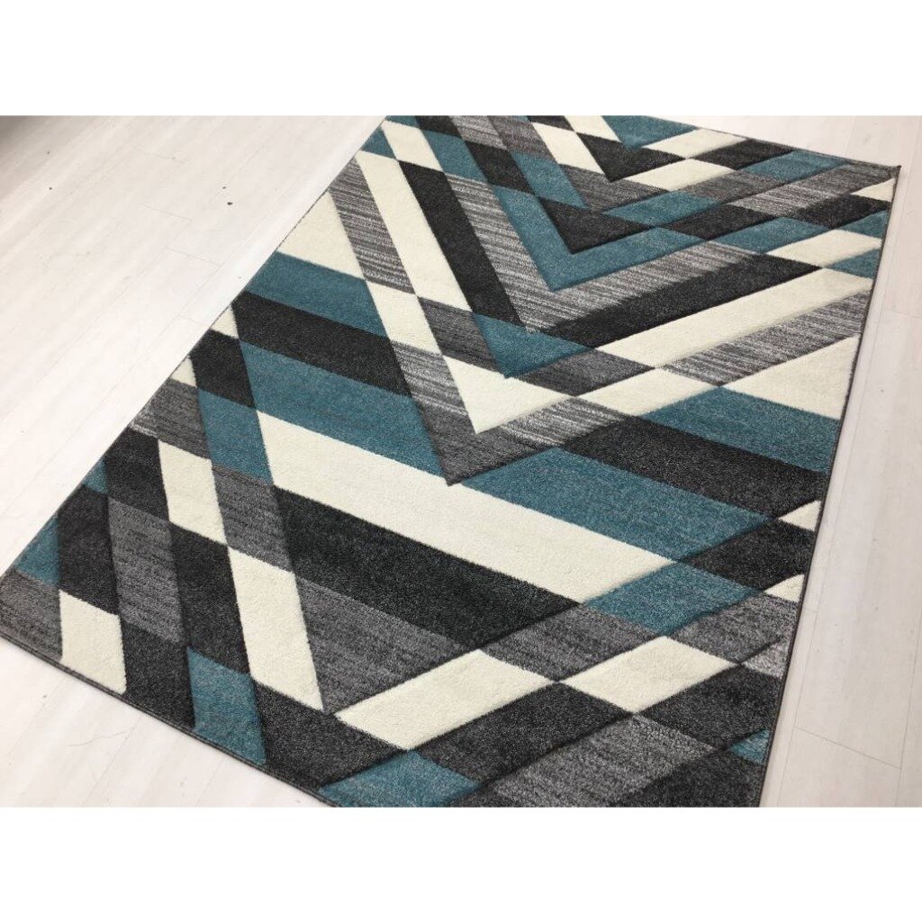 

Ковер интерьерный 1.4х2 м Silvano Sedna Carving прямоугольный M.Turquoise/L.Grey 08448A